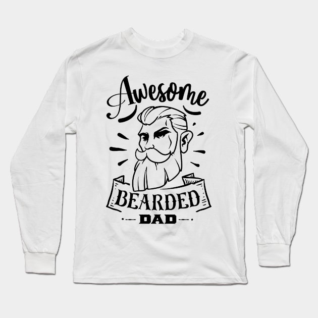 Awesome Bearded Dad Long Sleeve T-Shirt by CB Creative Images